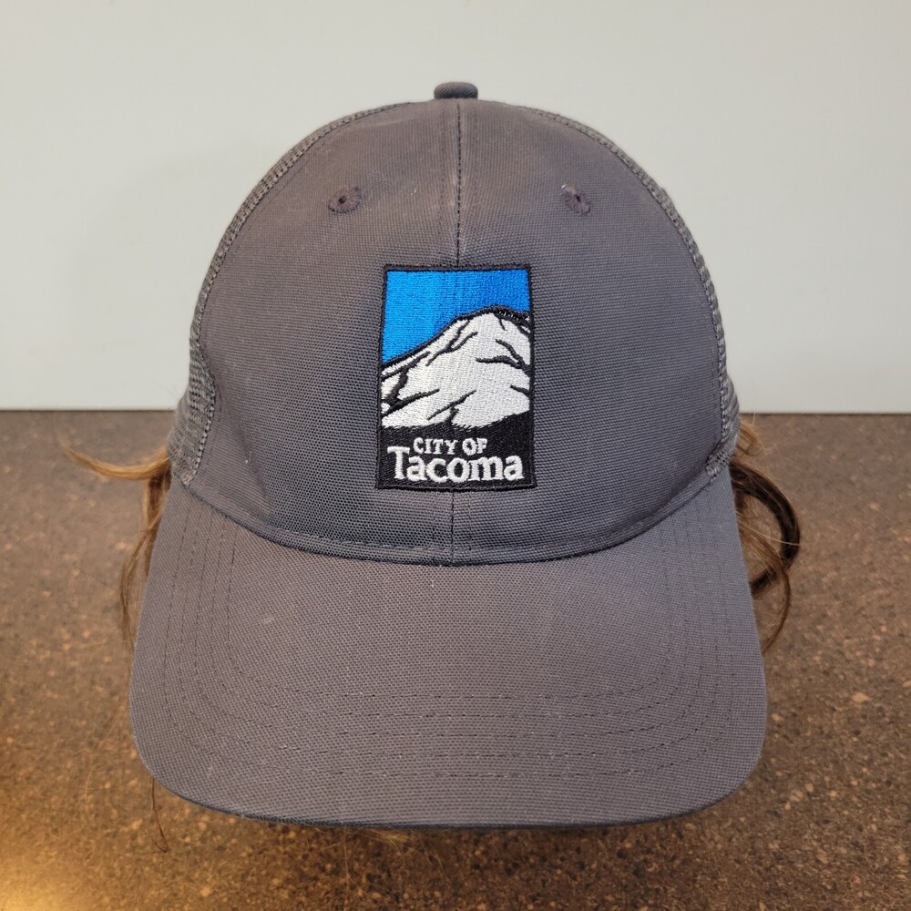 Carhartt City of Tacoma Trucker Hat Mens Grey Meshback Adjustable Snapback Cap
